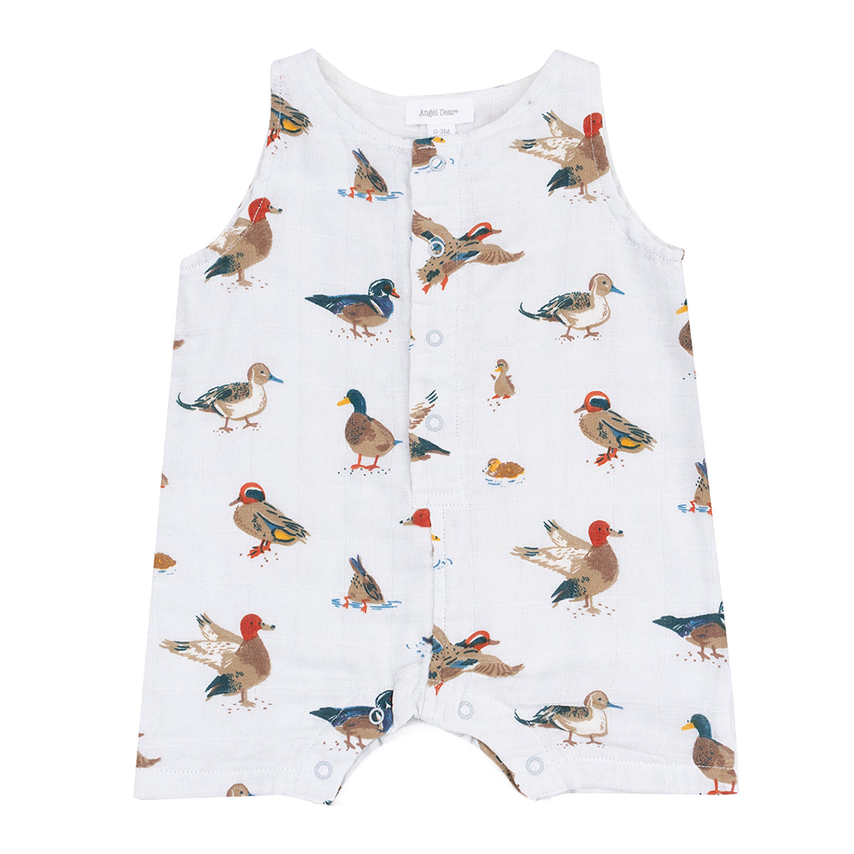 Boy's Duck Print Sleeveless Short Romper