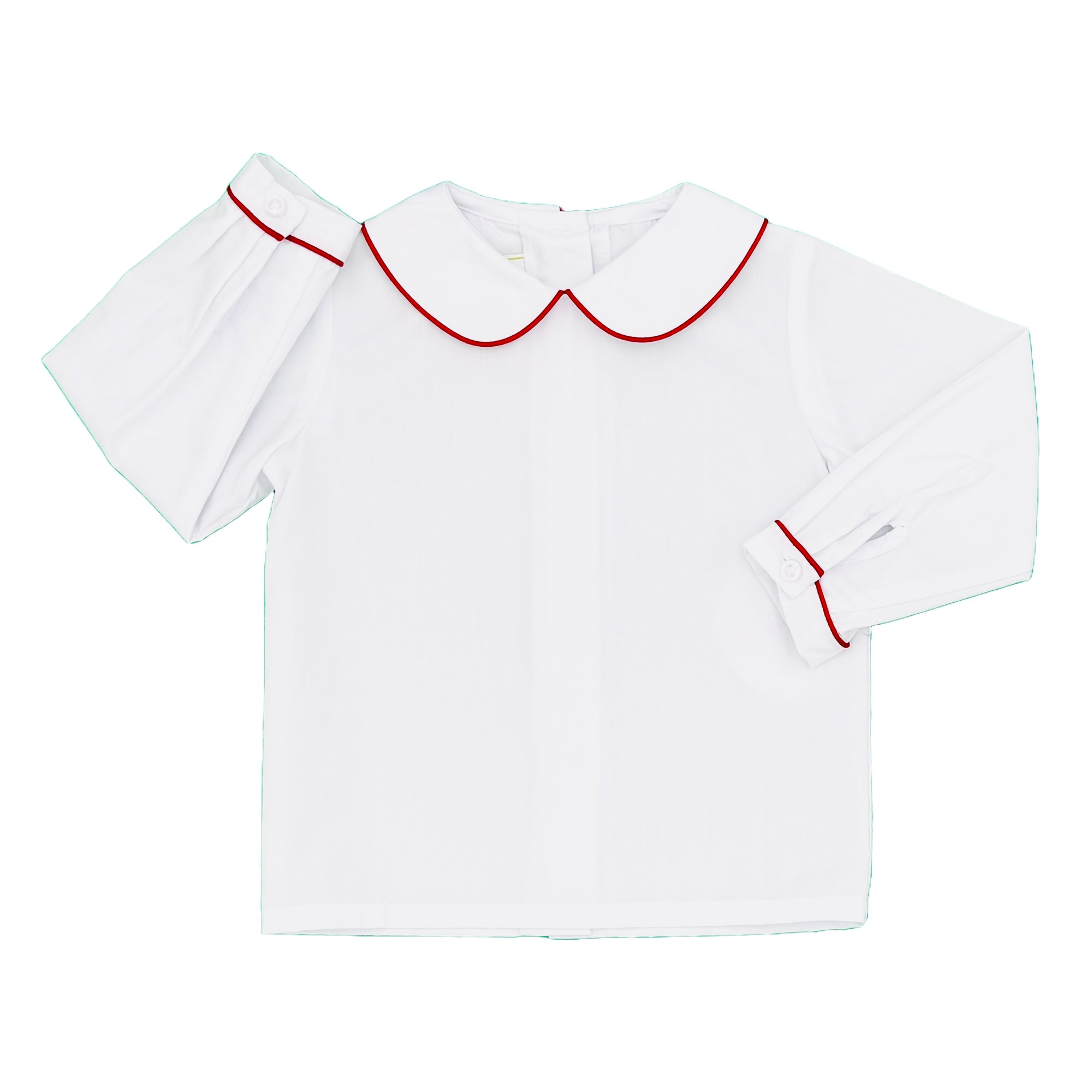 White Dress Shirt with Red Piping