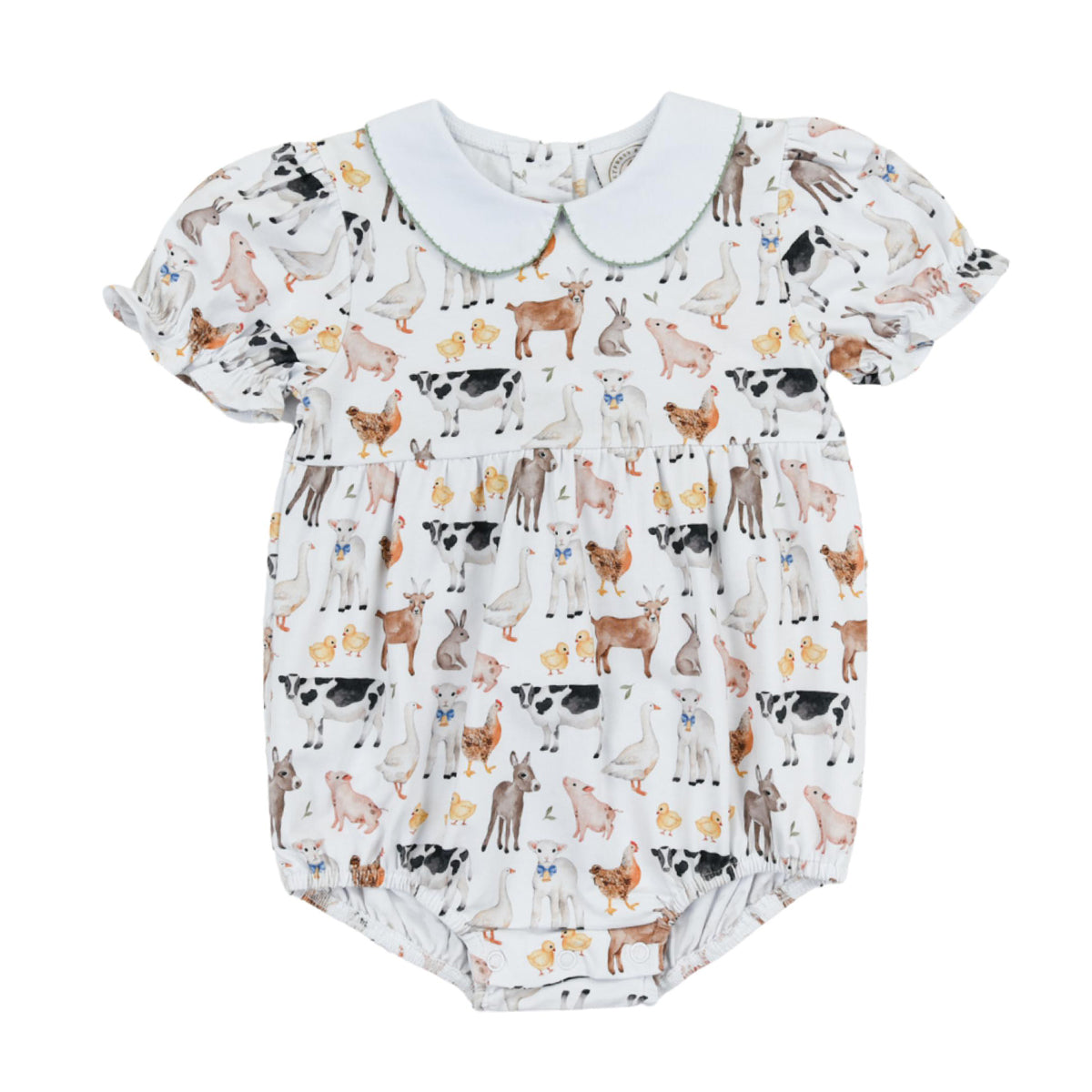 Farm Animals Print EIEIO Baby Girl's Bubble