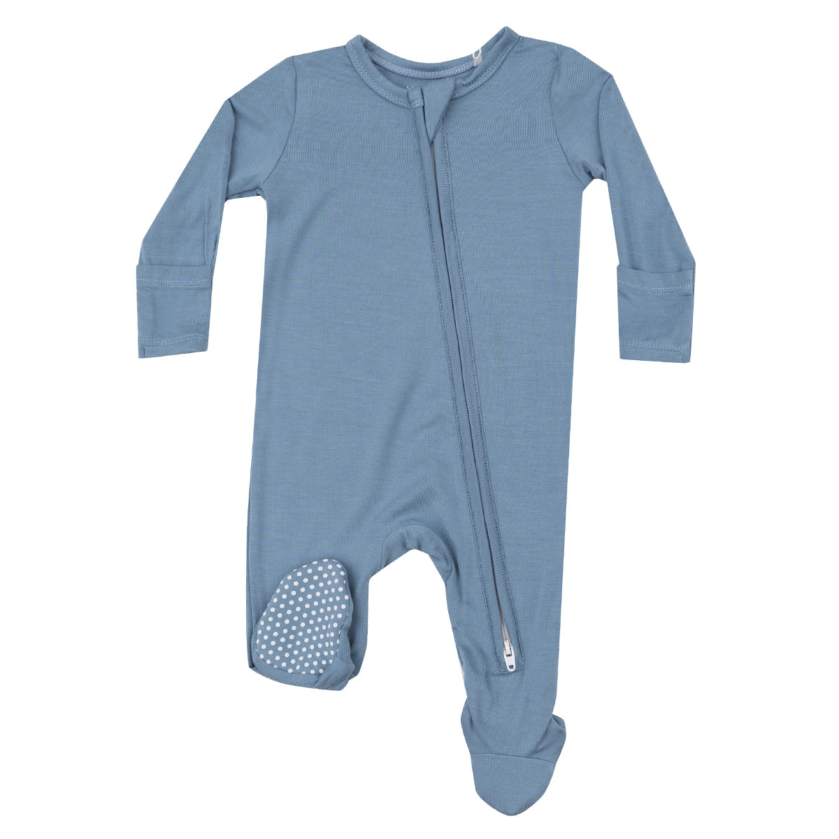 Boy's Faded Denim Zippered Footie