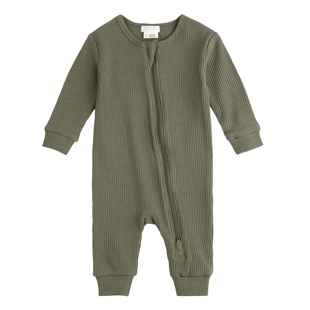 Farm Green Zip Front Romper Baby Sleeper