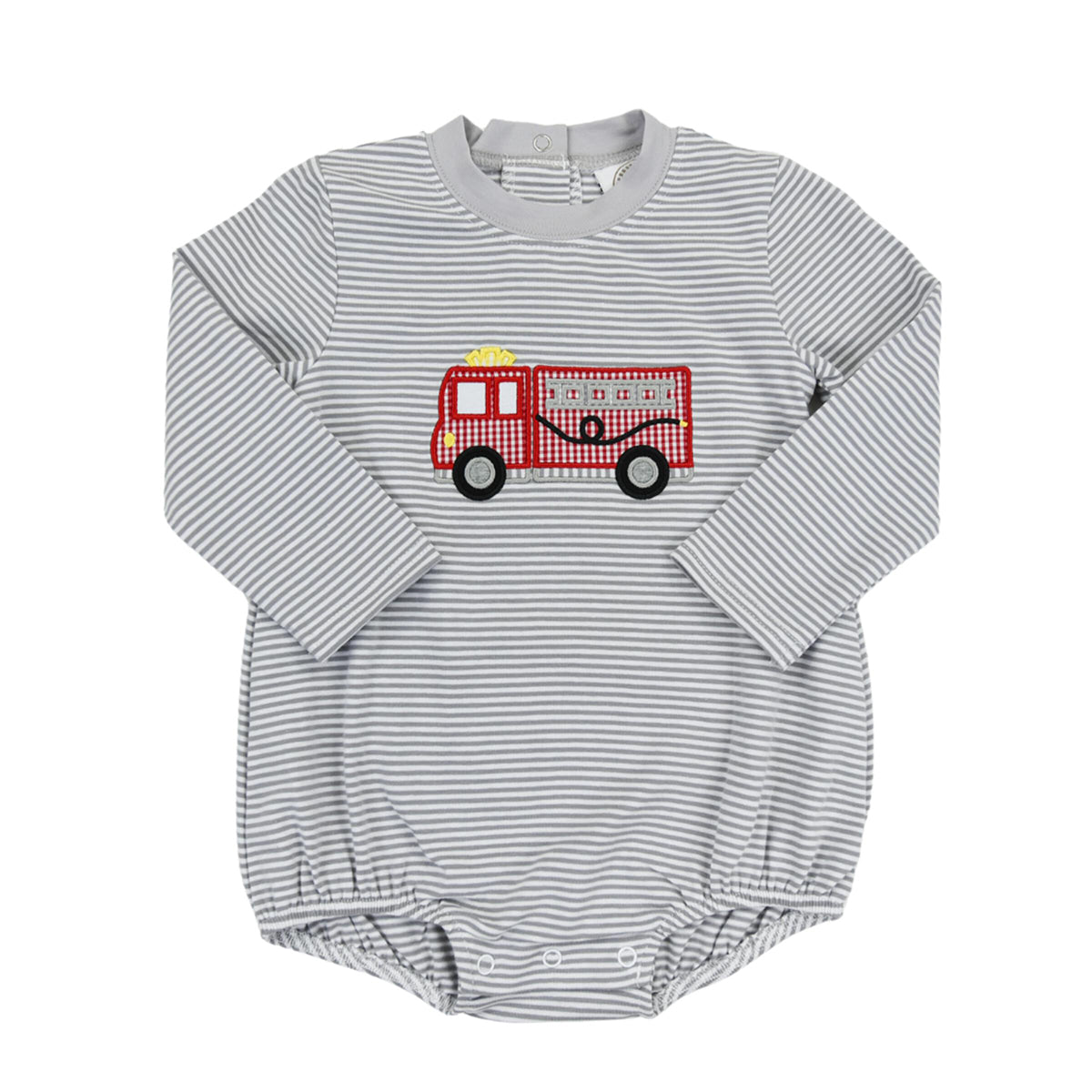 Boys Sound The Alarm  Firetruck Applique Bubble