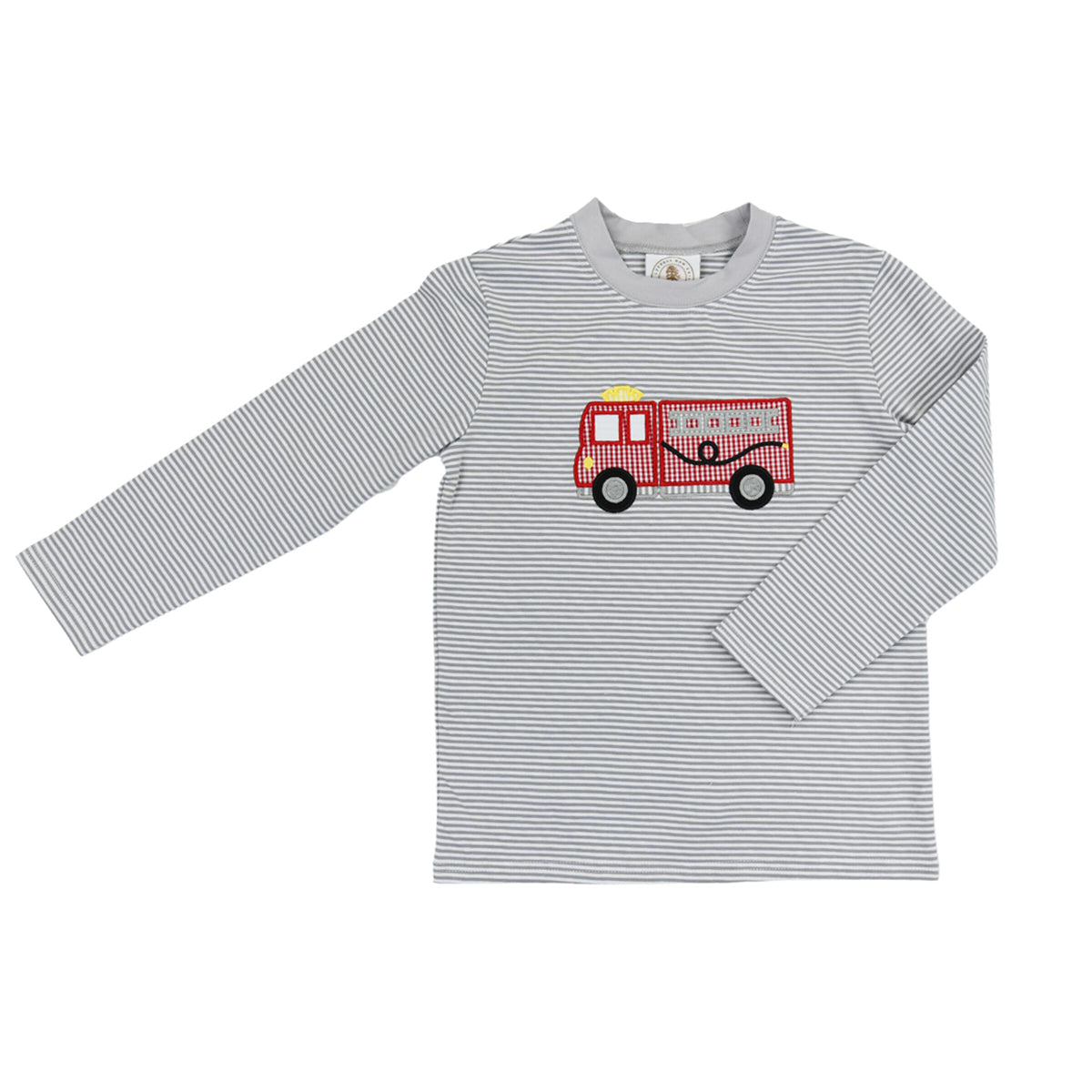 Boy's Sound The Alarm Tee Firetruck Applique Shirt