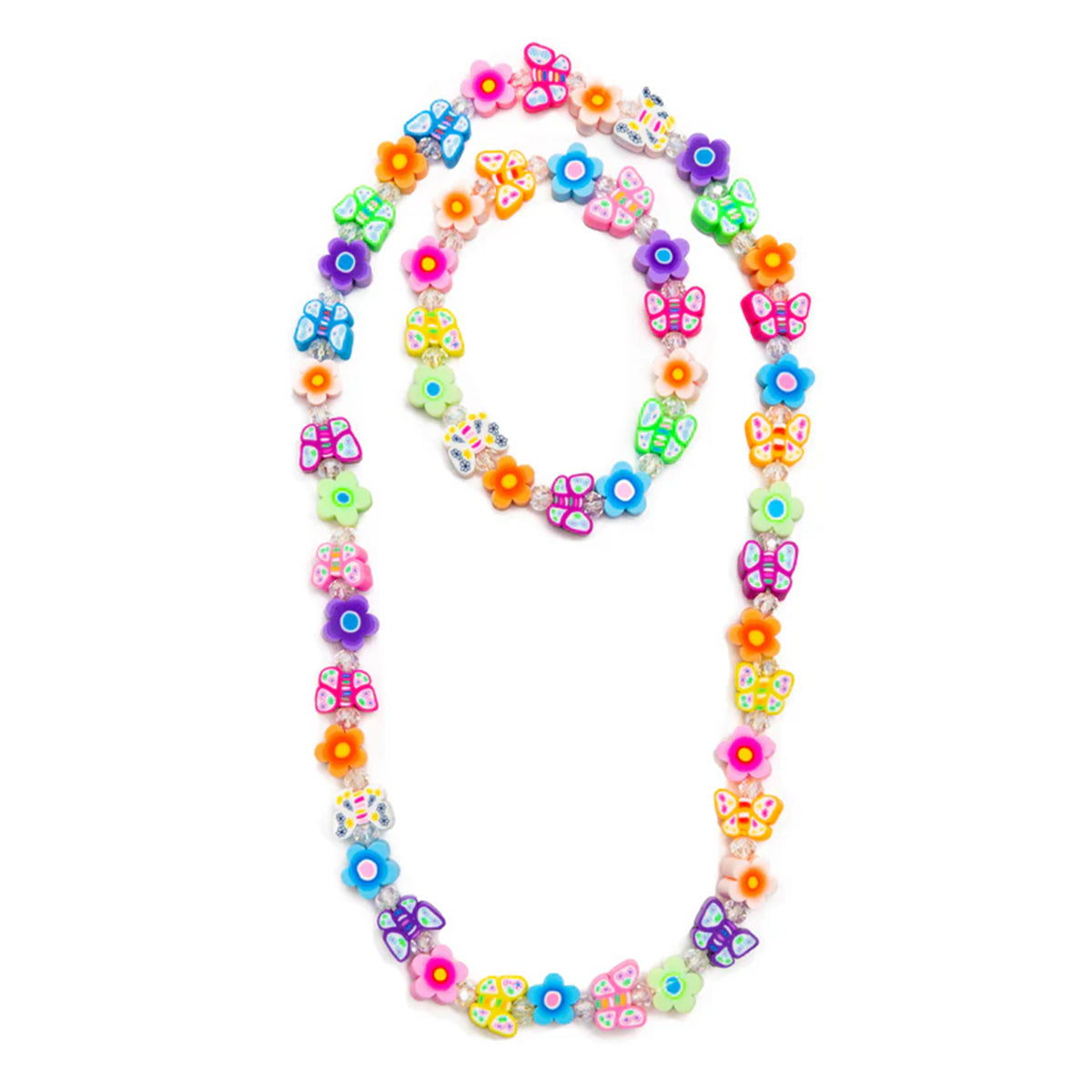 Girl's Flutter Flowers Necklace and Bracelet Set