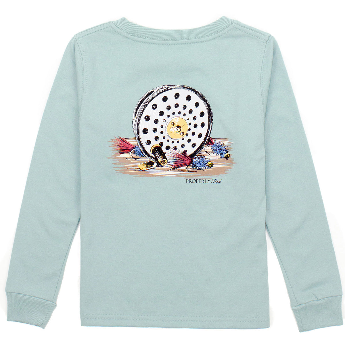 Boy's Fly Reel on Marine Mist T-Shirt