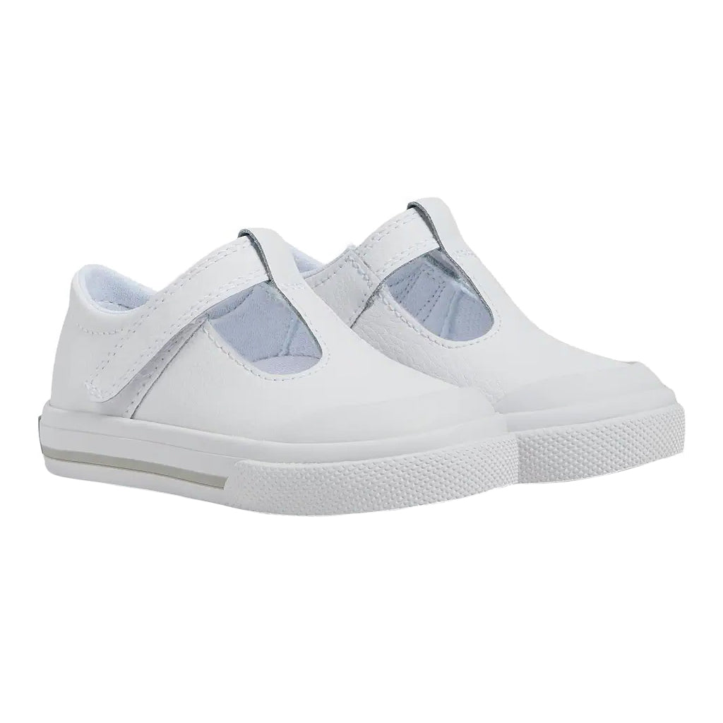 Footmates Drew White Leather Sneaker with Grey