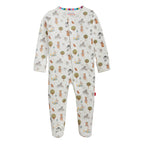 Baby boy magnetic footie with farm print