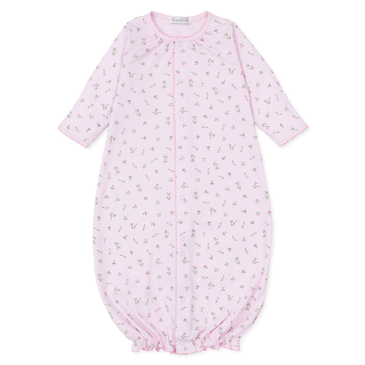 Garden Roses Pink Newborn Baby Converter Gown