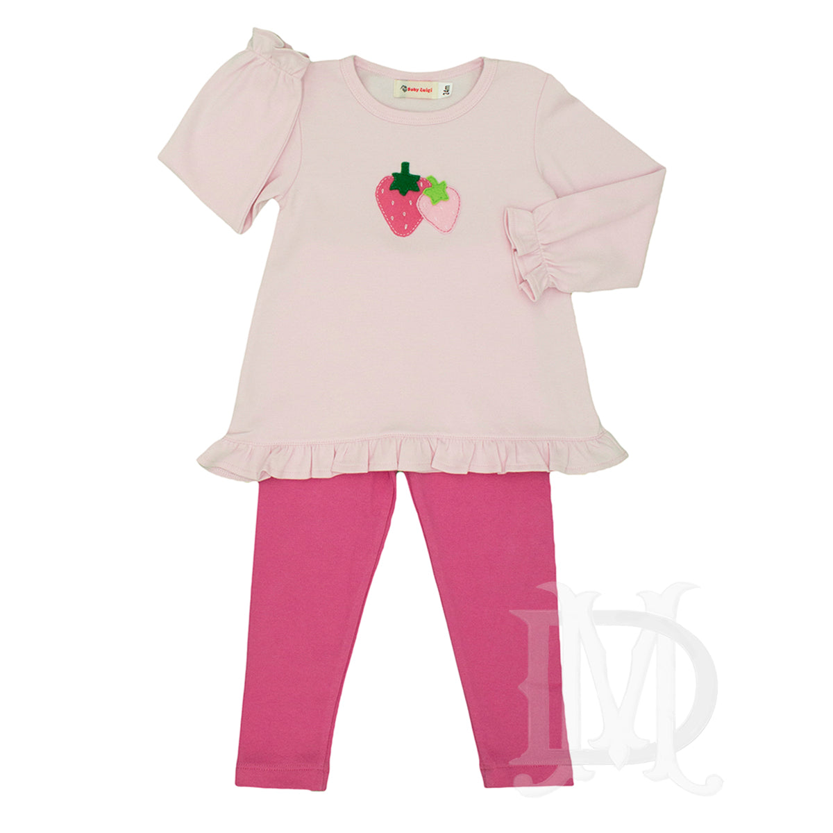 Little Girl's Strawberry Patch Appliqued Set by Luigi