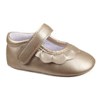 Gold Amina Ruffled Crib Shoe