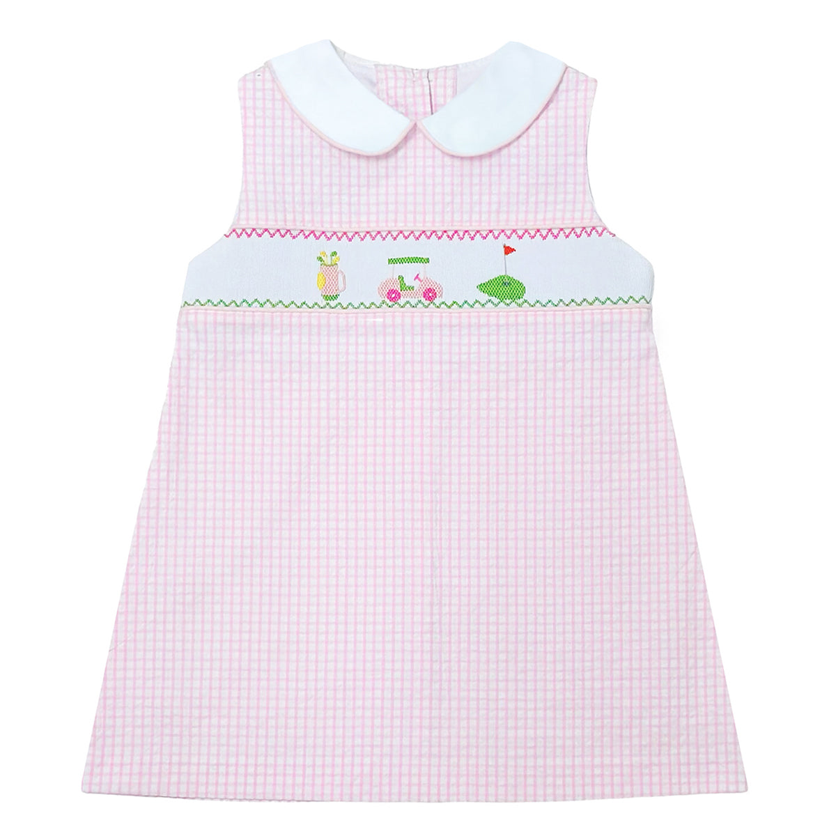 Girl's Golfing Smocked Pink Dress