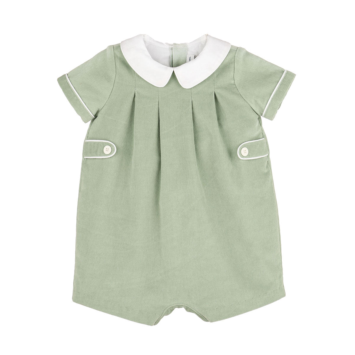 Green Corduroy Playdate Short Romper