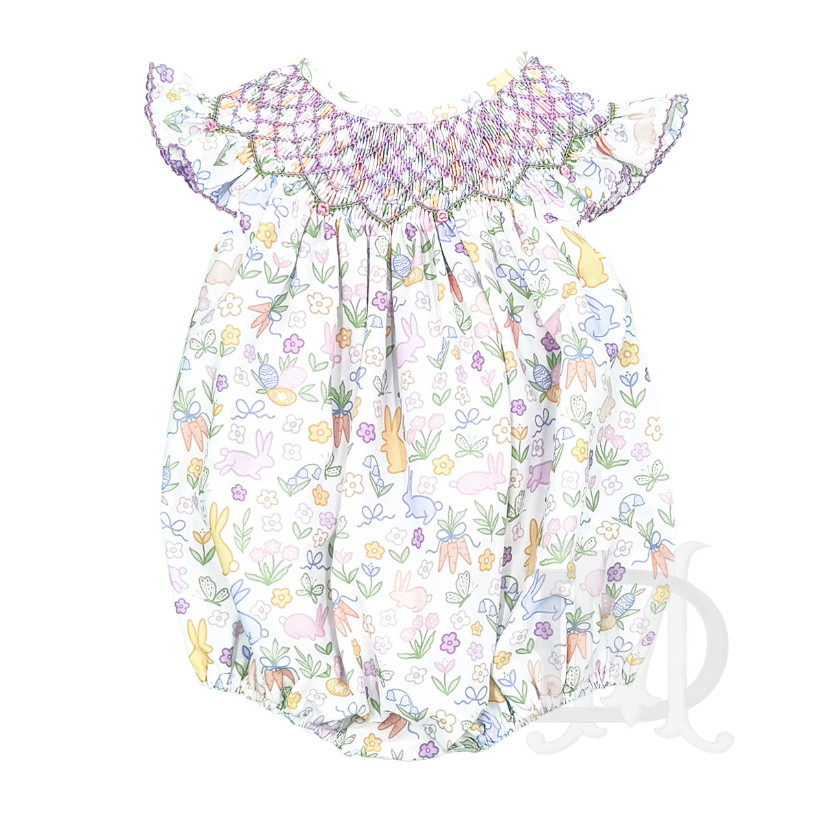 Girl's Smocked Easter Hippity Hop Bubble