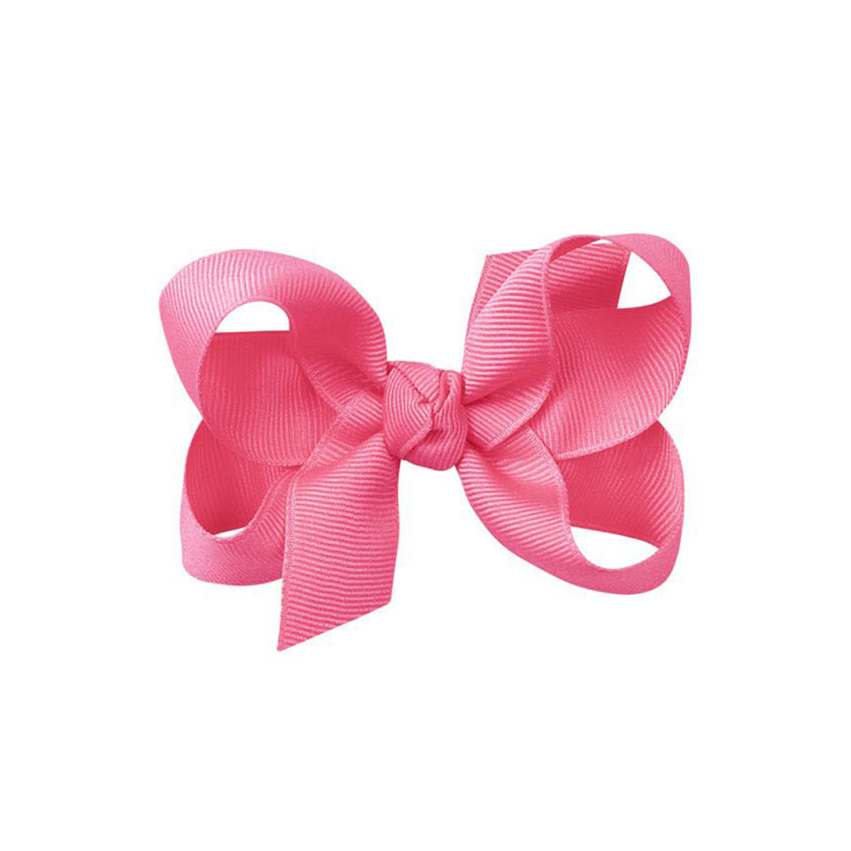 Hot pink grosgrain classic hair bow with double knot center.