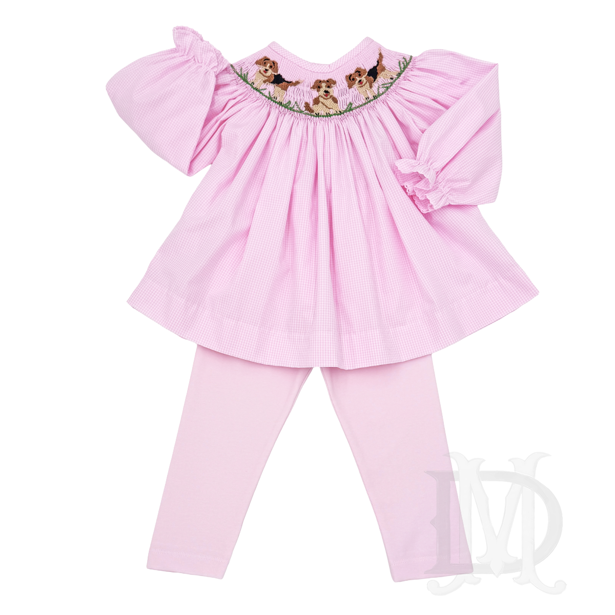 Puppy Love Smocked Bishop Pant Set