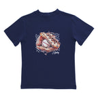 Navy blue t-shirt with a graphic of a baseball glove and ball and J Bailey text
