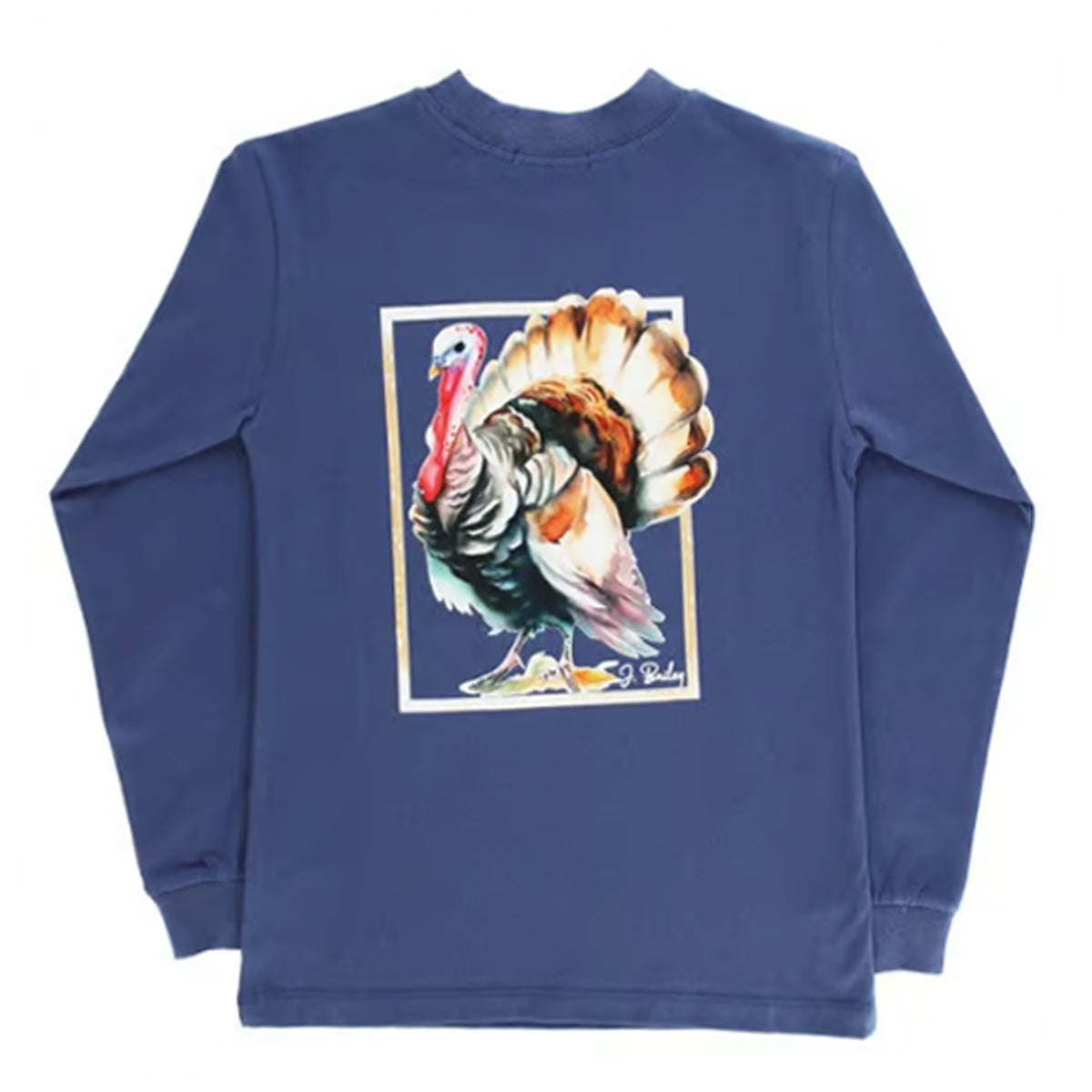 Boy's Turkey on Blue Logo Tee