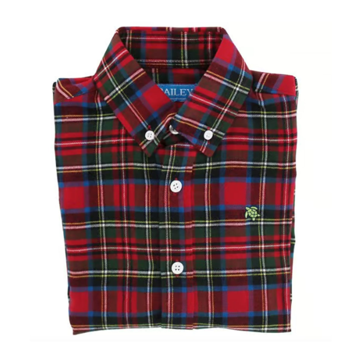 Boy's Wales Christmas Plaid Button Down Shirt