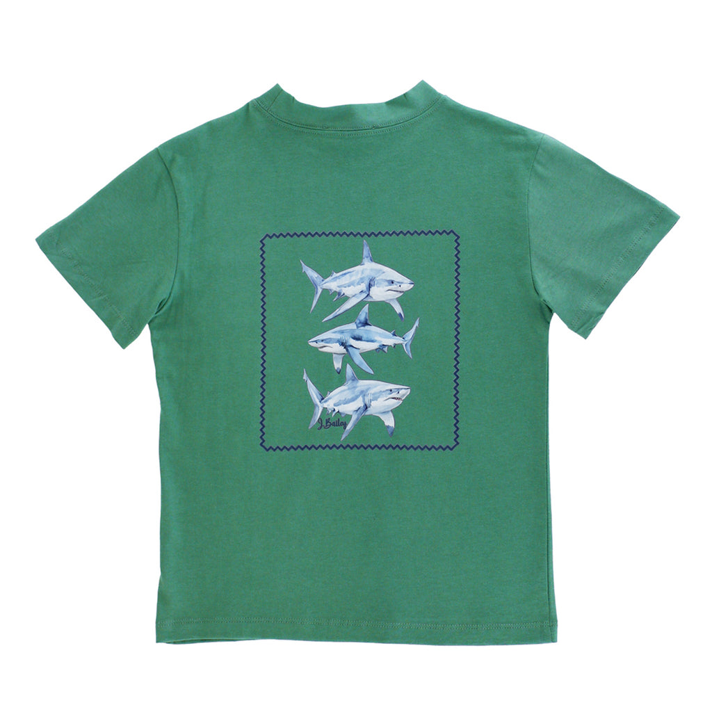 Boys green t-shirt with shark design 