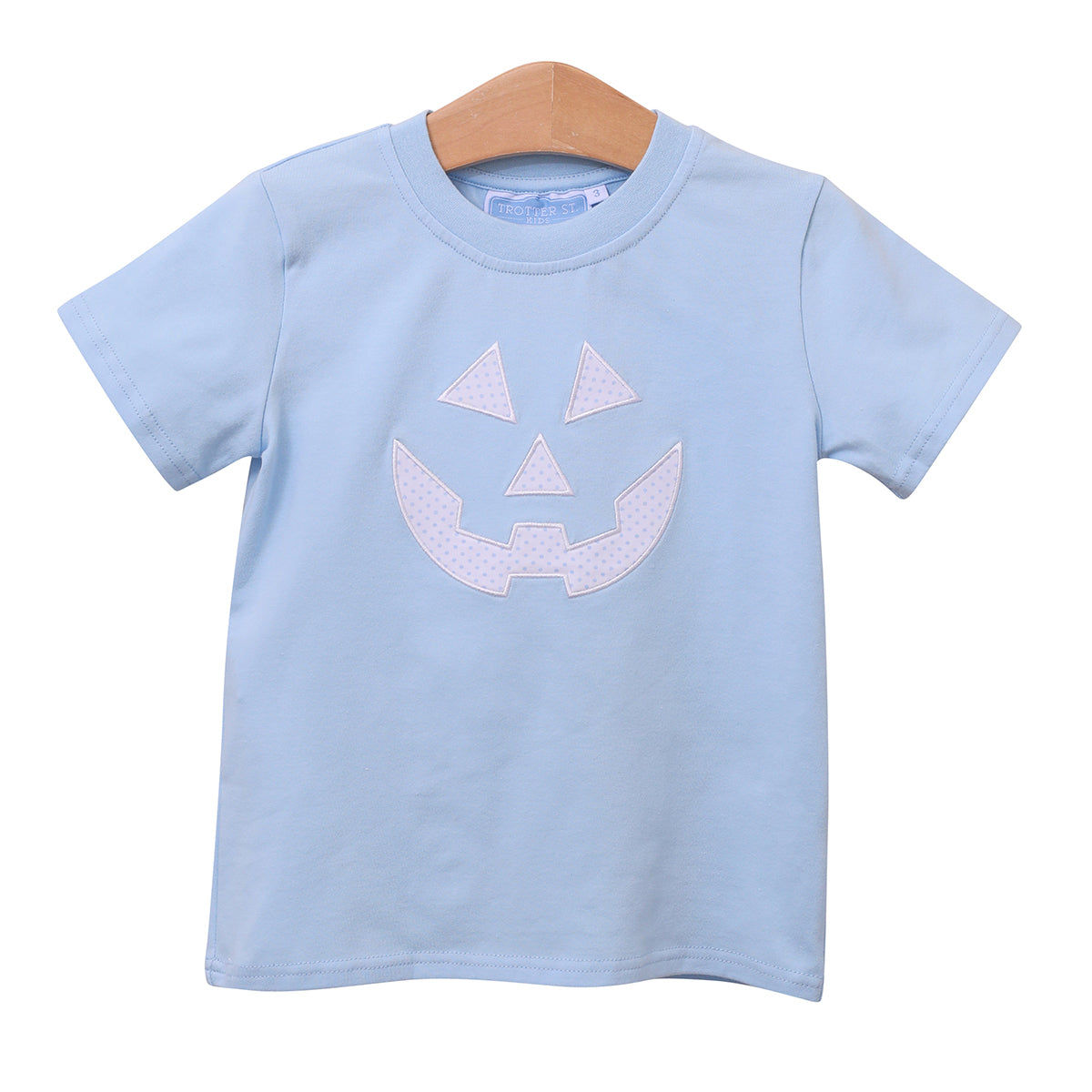 Appliqued Blue Jack O'Lantern Halloween Tee