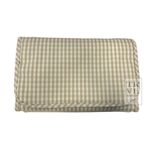 TRVL Design Khaki Gingham Game Changer Baby Diaper Changing Pad