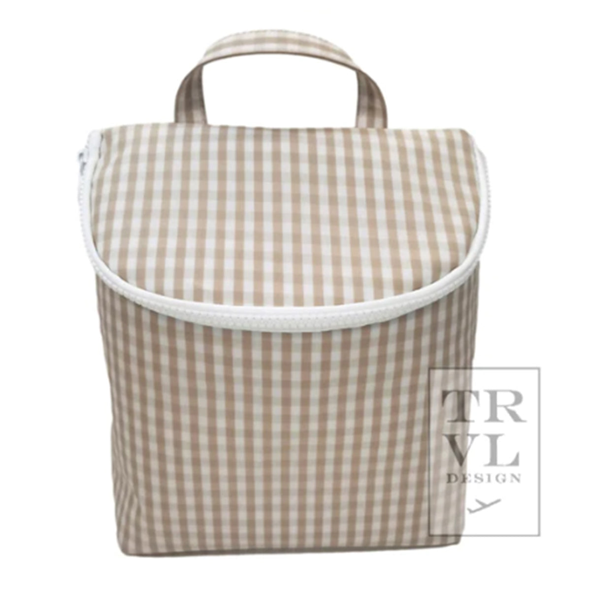TRVL Design Take Away Khaki Gingham Check Insulated Bag