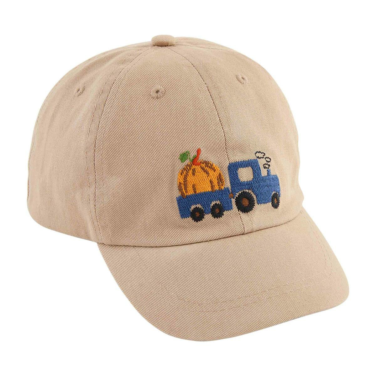 Pumpkin Truck on Khaki Kids Hat