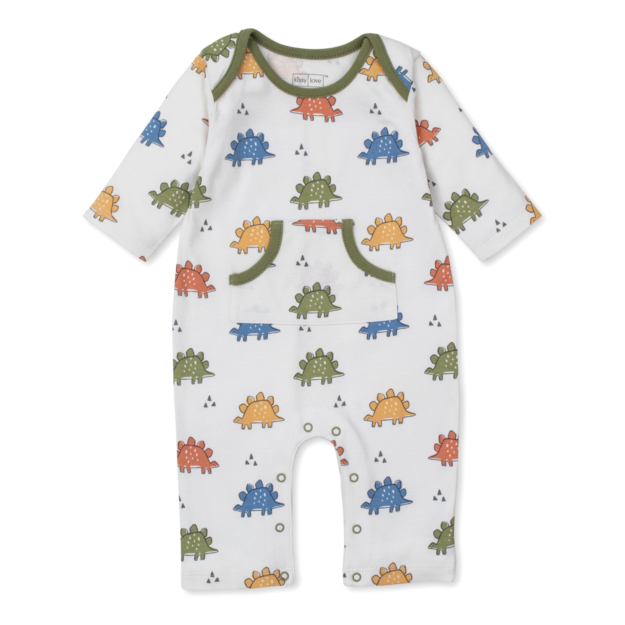 Kissy Kissy Love Dino Traffic Dinosaur Print Baby Boy Romper