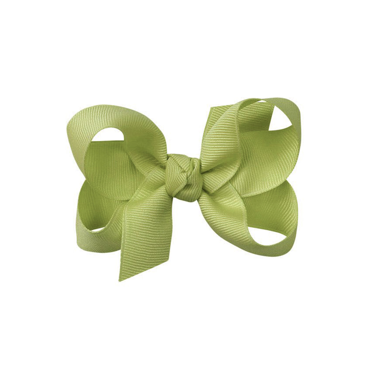Light green grosgrain classic hair bow with double knot center.
