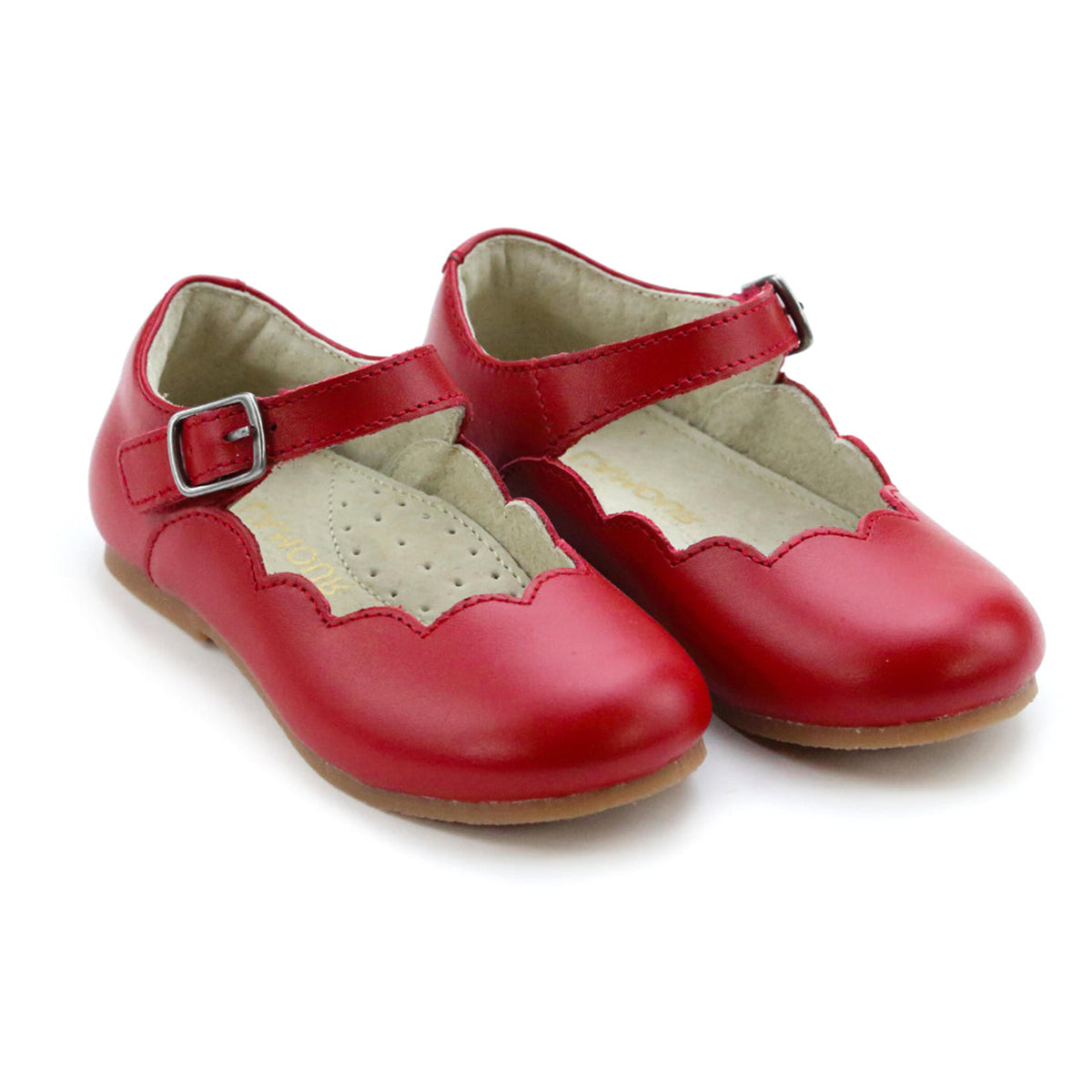 Sonia Red Scalloped Flats