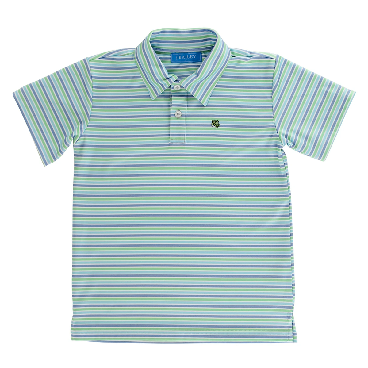 J. Bailey Boys Leaf Striped Performance Polo Shirt