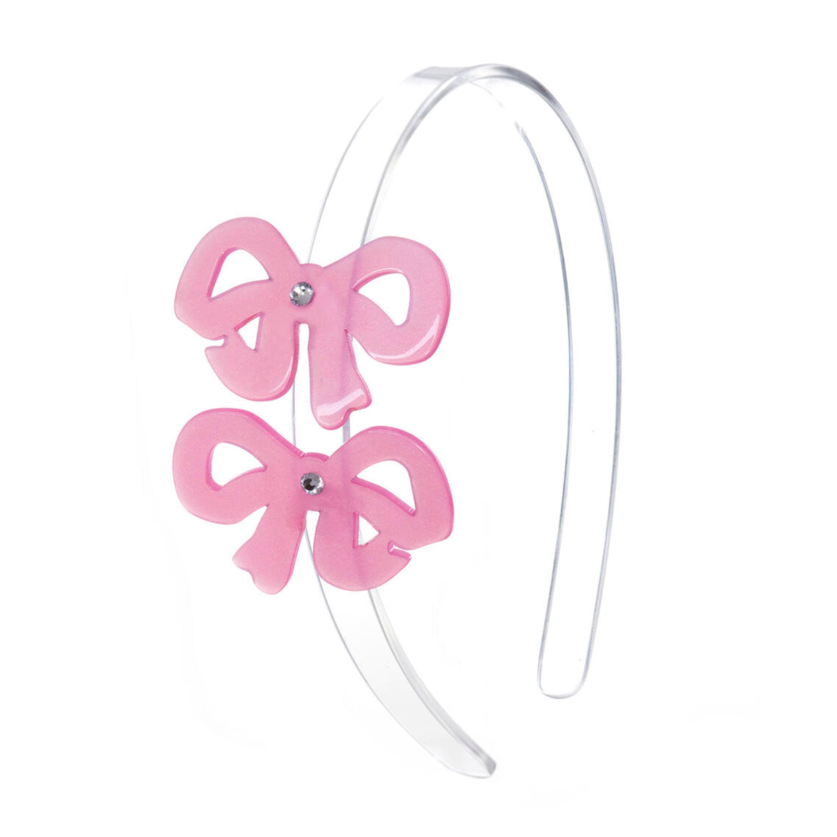 Fancy Pink Double Bow Acrylic Headband