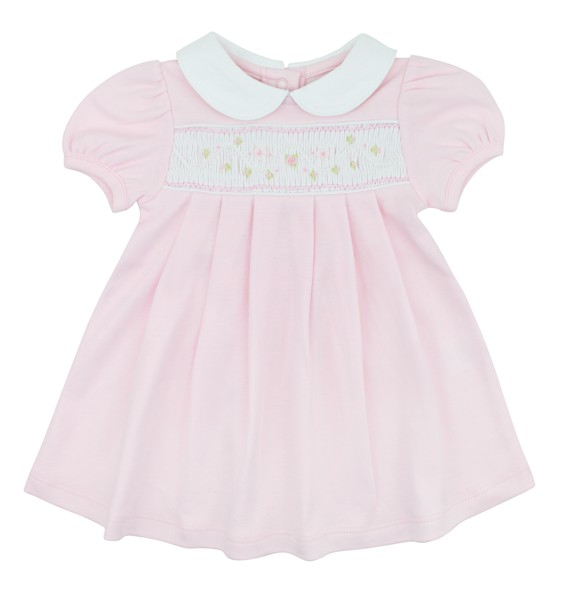 Girl's Smocked Pima Dress in Light Pink