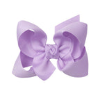 Lavender grosgrain classic hair bow with double knot center.