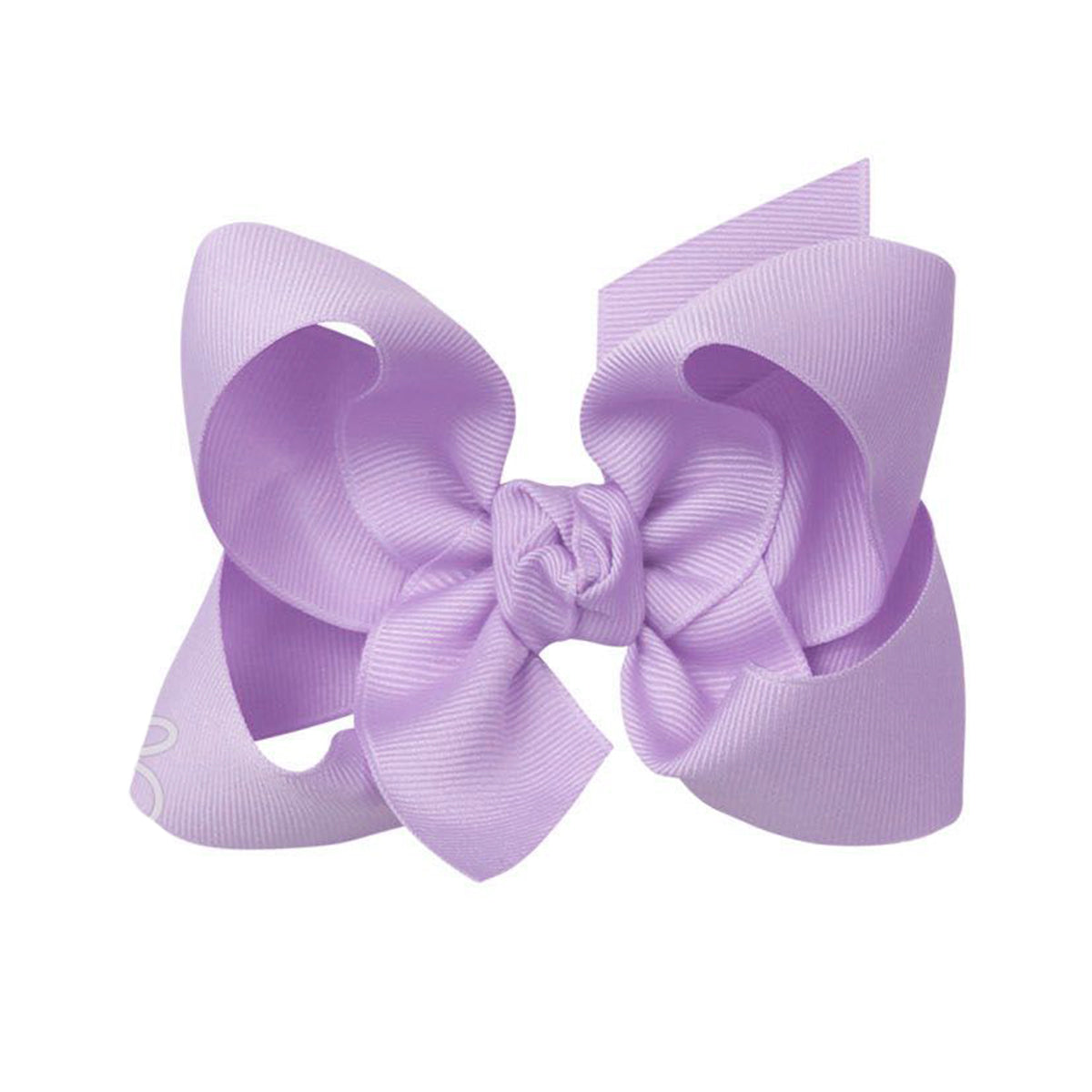 Lavender grosgrain classic hair bow with double knot center.