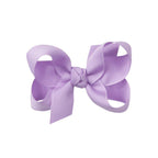 Lavender grosgrain classic hair bow with double knot center.