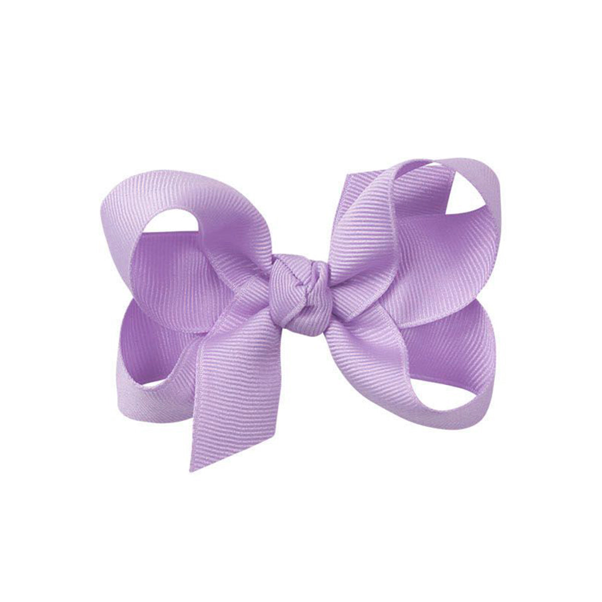Lavender grosgrain classic hair bow with double knot center.