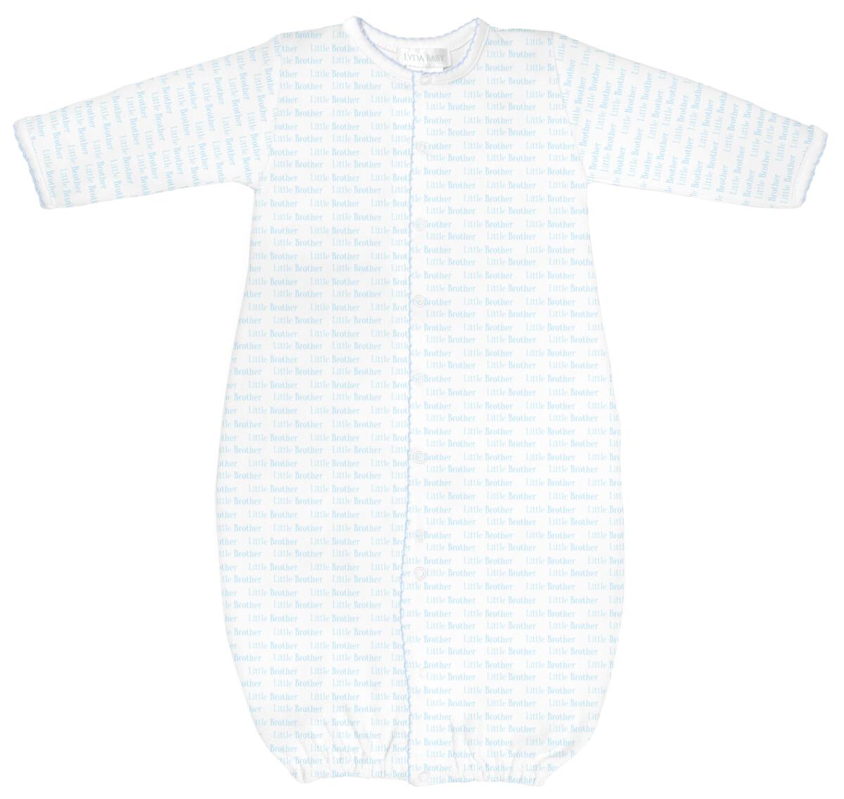 Baby Boy's Pima Cotton Little Brother Converter Gown