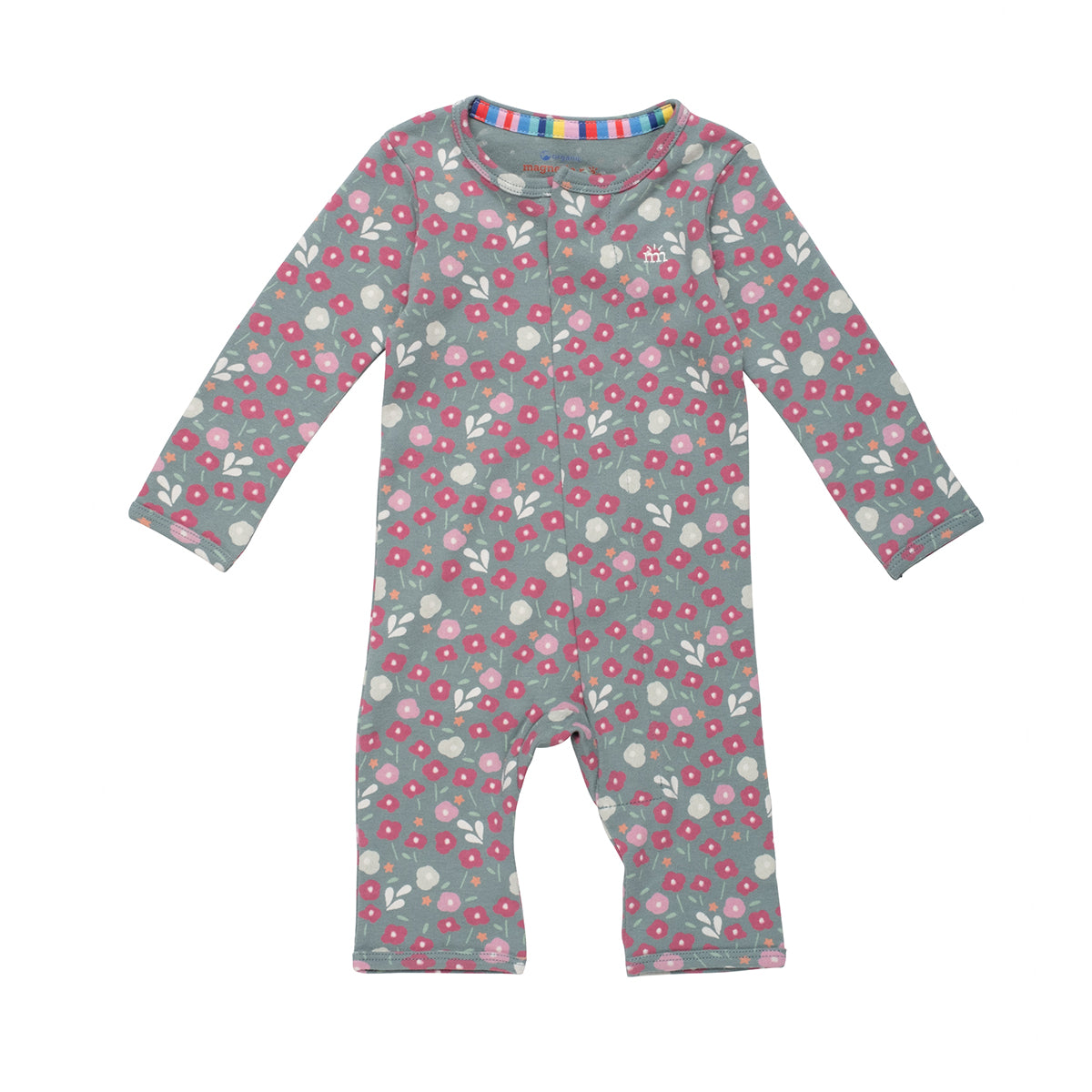 Magnetic Me Wren Floral Print Magnetic Baby Girl's Organic Cotton Romper