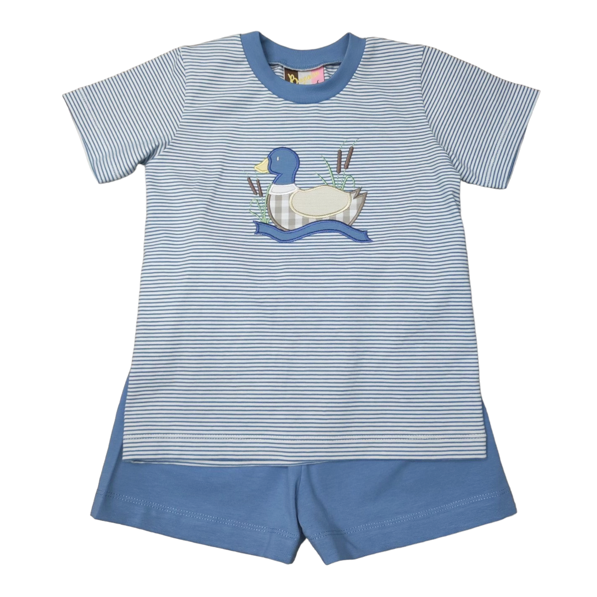 Boy's Mallard Duck Appliqued Shorts Set