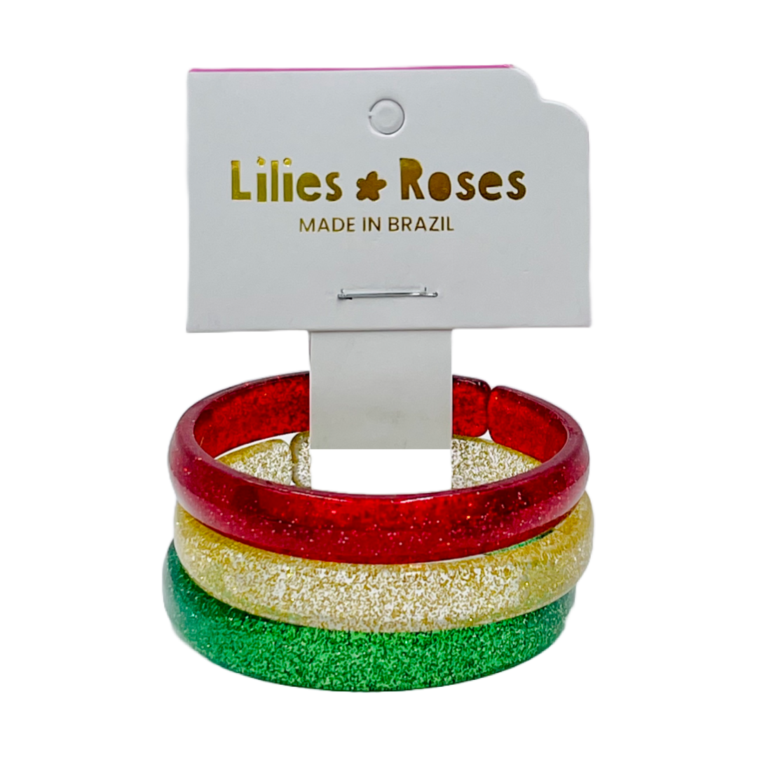 Glittery Christmas Acrylic Bangle Bracelets