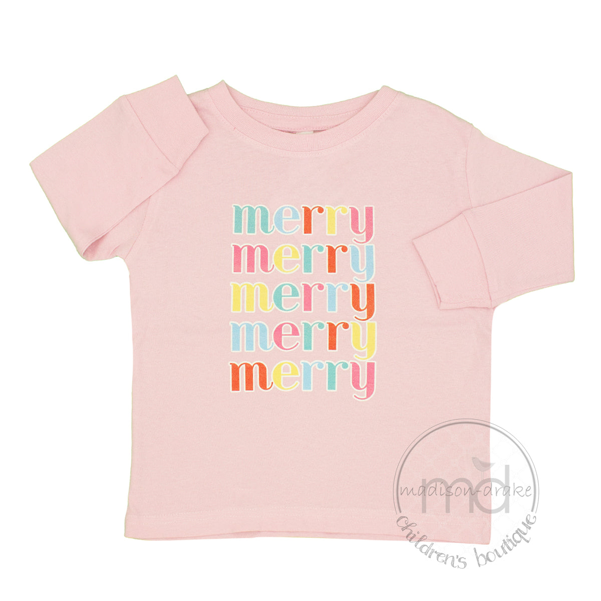 Toddler Girl's Merry Merry Pink Christmas T-Shirt