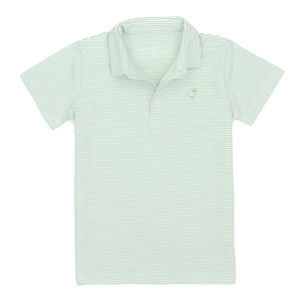 Properly Tied Toddler Boy's Mint Green Stripe Short Sleeve Polo Shirt