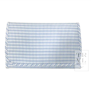 TRVL Design Mist Blue Gingham Game Changer Baby Diaper Changing Pad