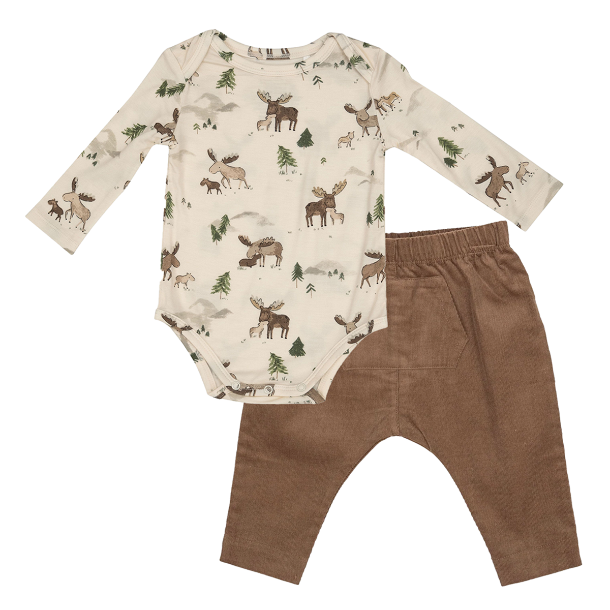 Angel Dear Moose Family Baby Boy's Pant Set