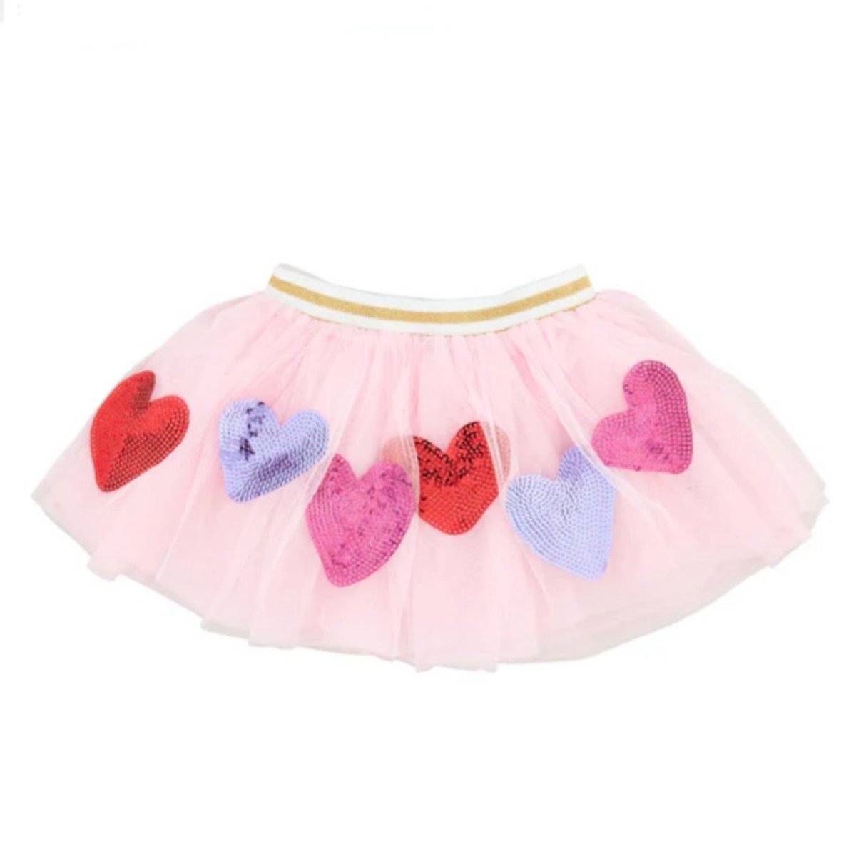 Little Girl Multi Heart Sequined Tutu