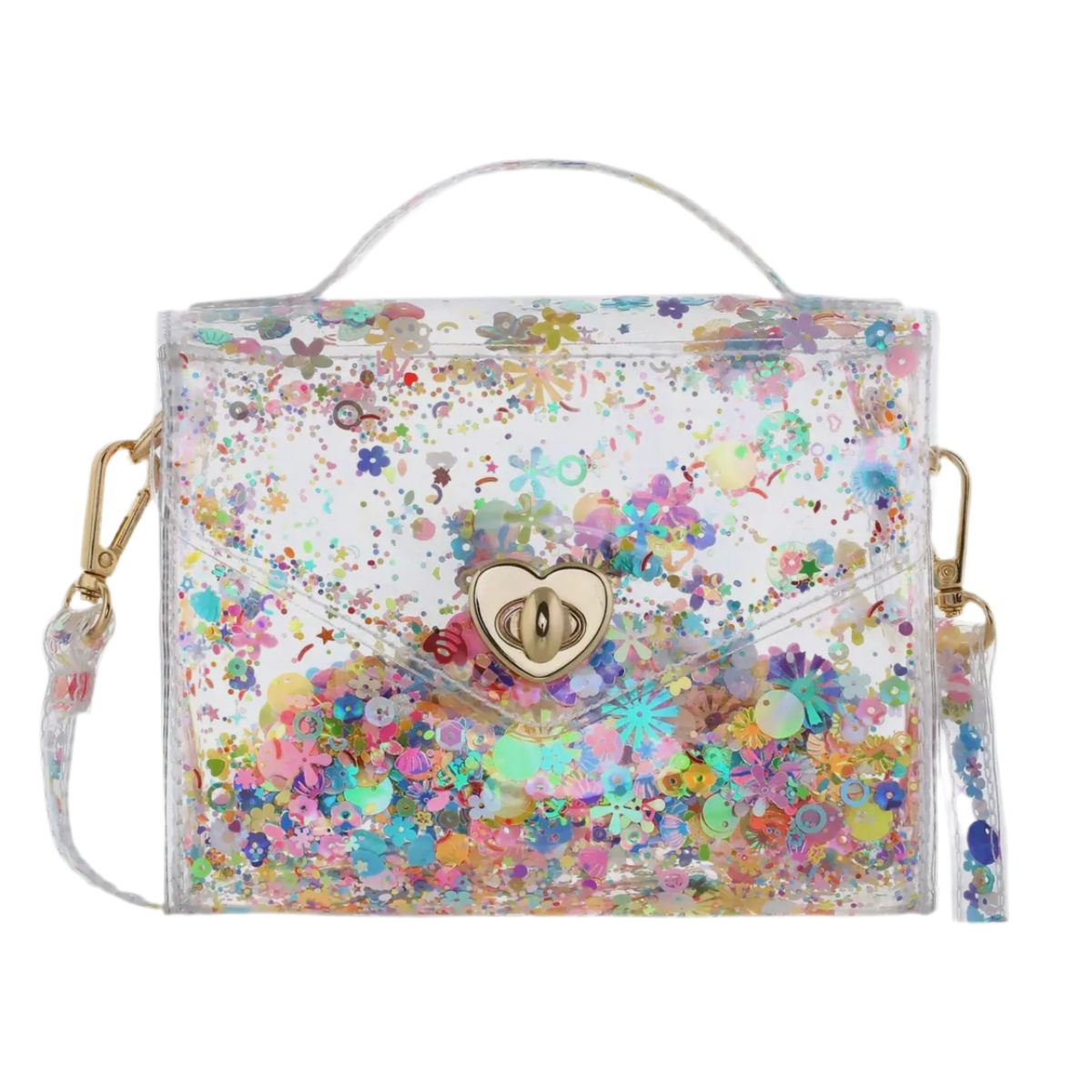 Multi Sparkle Gussie Glitter Bag Little Girl's Clear Purse