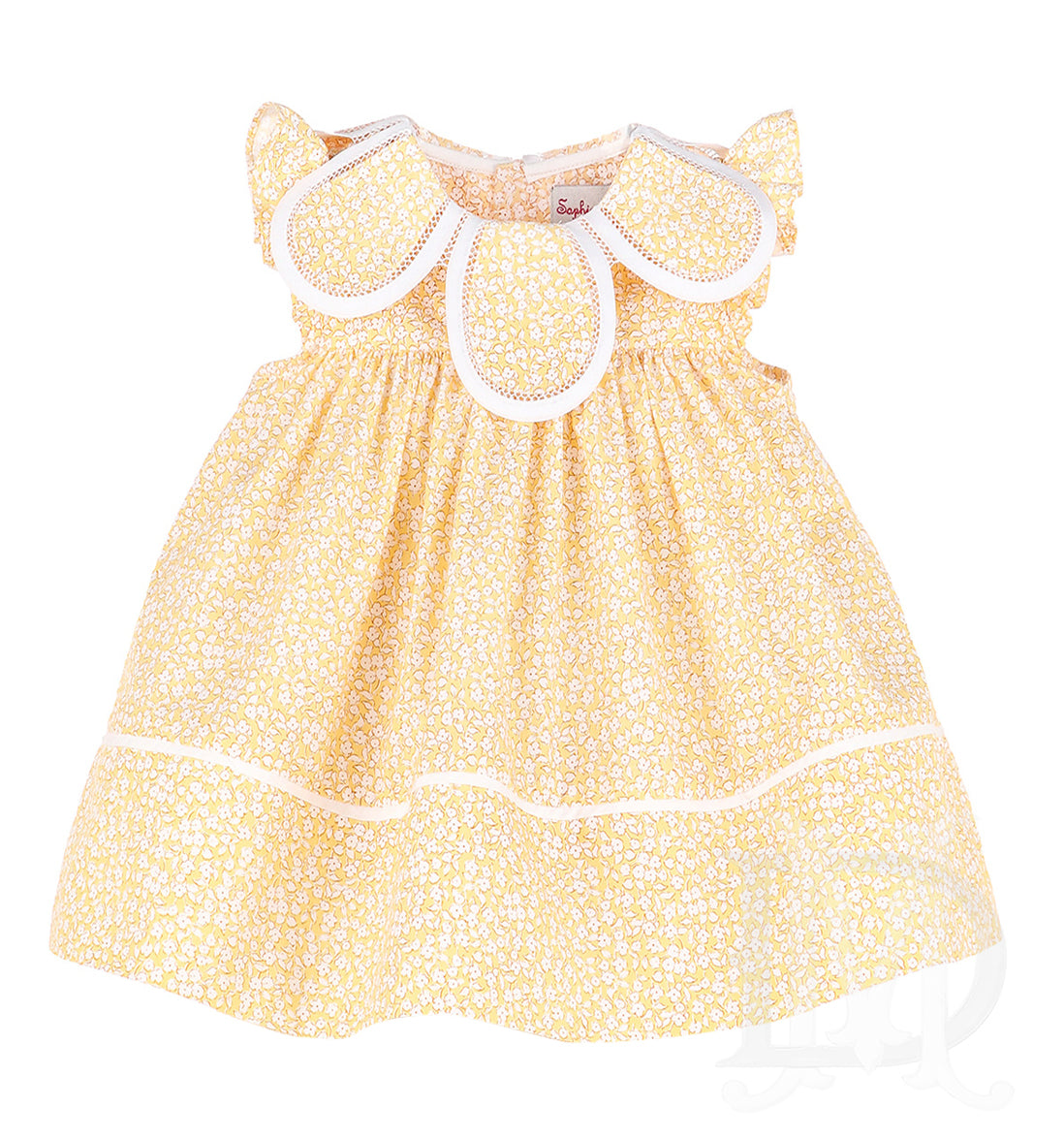 Classic Yellow Toddler Girl Petal Dress by Sophie & Lucas