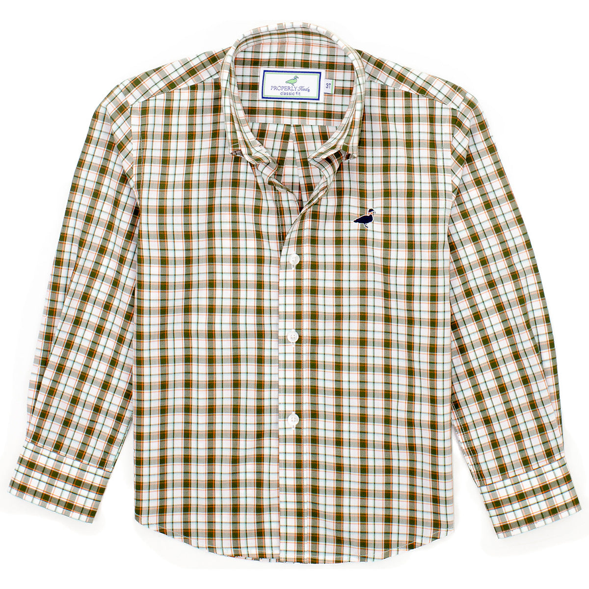 Properly Tied Boy's Olive Grove Button Down Shirt