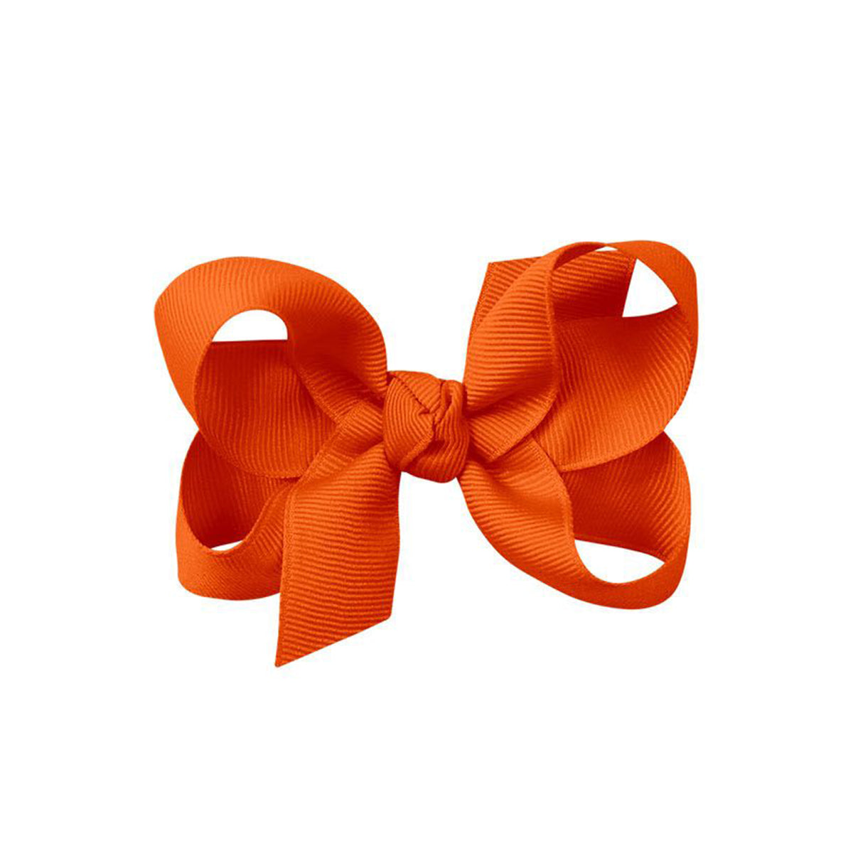 Orange grosgrain classic hair bow with double knot center.